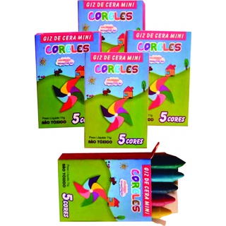 30 Caixas Giz de Cera Mini Coreles com 5 cores atacado