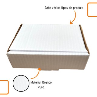 Papelaria 10 Caixa de Papelão Branco Pequena - 16x11x5 - Montável - Correios / Sedex / Pac - Barato - Melhor Preço - Pronta Entrega! (2)