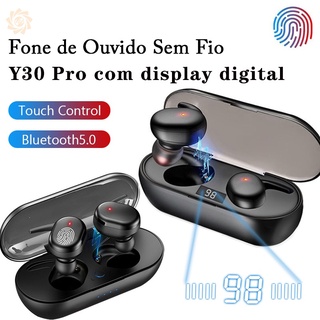 [bon] Fone de ouvido sem fio Y30 Pro Fone bluetooth Intra Auricular 5.0 Estéreo à prova d\'água