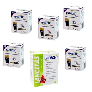 5 Tiras Reagentes G-tech Free + Brinde