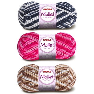 Lã Mollet 100Gr Circulo - Cores MESCLADAS