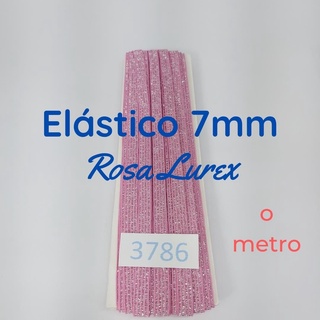 1 metro Elástico Lurex chato 7mm rosa 3786 001 - 322A17