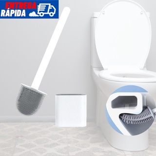 Escova Sanitária Quadrada Silicone Para Limpar Privada Banheiro Vaso Sanitário Com Suporte e Adevido Para Parede