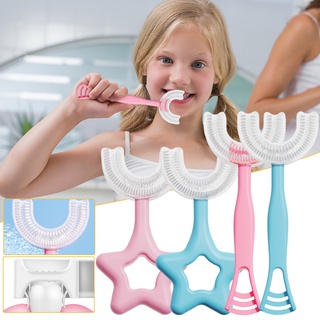 Escova De Dentes Infantil 360o Em Formato De U-Shape / Escova De Dentes Para Limpeza Dos Dentes Infantil / Flexível Para Cuidado Saúde Oral Lx5 (2)