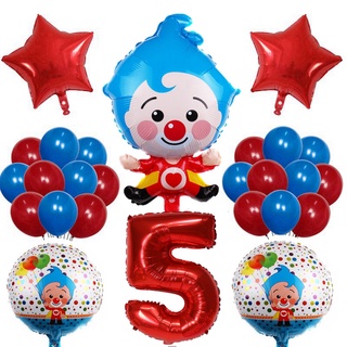 26 Pçs/Set Plim Balões Palhaço 30 Polegada Número Da Festa De Aniversário Menina Do Menino Conjunto Balão Decoração