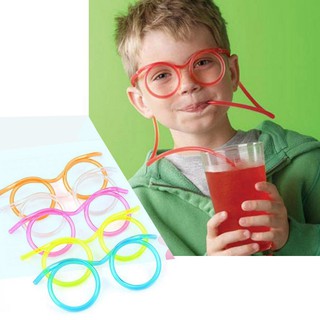 Canudos De Óculos Divertidos Engraçados De Palha Em Formato De Óculos Para Festa Engraçado