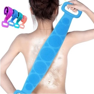 Esponja de banho Escova Bucha de silicone Esfregar lavar costas e corpo Esticável Macia Massageadora (1)