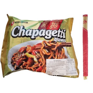Macarrão Lamen Coreano Chajang Chapagetti Sabor Pasta de Soja Preta 100g Nongshim + Hashi Gratis - Three Foods Distribuidora