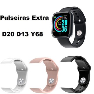 Pulseira De Silicone Borracha Para Smartwatch D20 D13 Y68