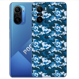 Xiaomi Poco F3 Adesivo Skin Pelicula Protetora Camo Blue