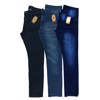 Kit 3 Calças Jeans Masculina Slim Lycra Casual Trabalho Vários Modelos (1)