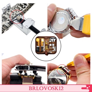 (Brlovoski2) Assista Kit De Reparação De Substituição Da Bateria Relógio De Volta Caso Opener Link Pin Remover Set Ajuste Da Correia Para Relojoeiro (2)