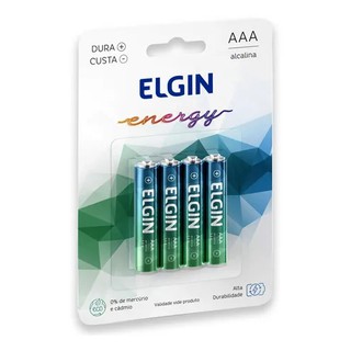 Pilha alcalina palito AAA 4 unidades - Elgin