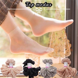 10 pares de meias femininas de fibra de bambu/meias femininas de verão/meias finas de cristal