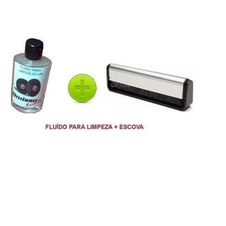 Kit Escova + fluído - limpeza LP - Limpa vinil