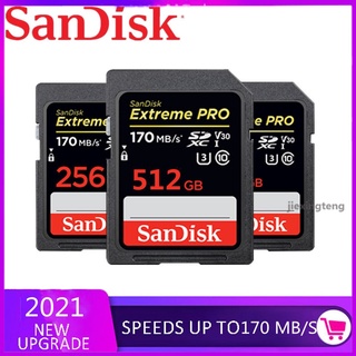 Cartão Memoria Sandisk Extreme Pro 512gb 95mb / S Sdhc Cartão Sd 64gb 128gb 256gb 170mb / S Sdxc C10 U3 V30 Uhs-I 4k Cartão De Memória Flash Para A Câmera
