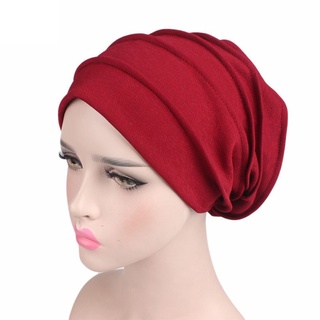 Lonfy Touca / Lenço / Turbante Feminino De Algodão Elástico De Inverno Para Perda De Cabelo / Hijabs / Multicolorido (4)