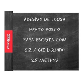 Papel Contact Lousa Adesivo Preto Fosco Opaco Giz 45cm X 2,5m autoadesivo