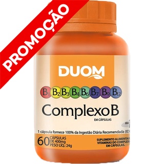 Vitaminas Complexo B ( B1 B2 B3 B5 B6 B7 B9 B12 ) - 60 Cápsulas 400mg - DUOM (1)
