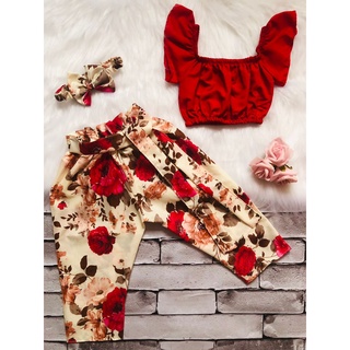Conjunto calça blusa e tiara infantil completo para meninas moda blogueirinha (4)
