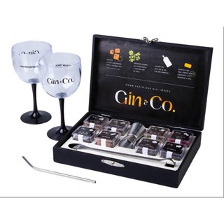 Kit Gin Tônica 8 Especiarias + Colher + Dosador Duplo + 2 Taças Em Acrílico + 1 Canudo Inox (1)