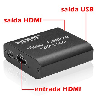 Placa de Captura Cam Link Camlink HDMI Usb Streaming 1080p Fullhd Live Gamer Full HD Alta Definição