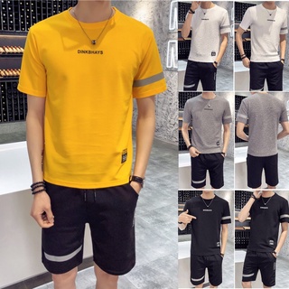 Conjunto de camiseta masculina manga curta + shorts M-4XL (2)
