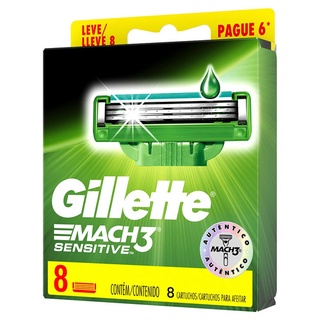 Gillette Mach3 Carga para Aparelho de Barbear Sensitive/Regular Leve 8 Pague 6 (4)