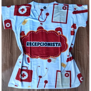 Camiseta Blusa feminina unissex Recepcionista Hospitalar maleta (ref244) . T-Shirts