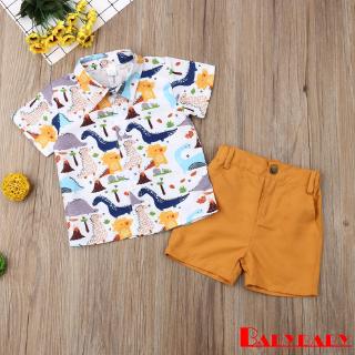 Conjunto Infantil Masculino Camiseta + Short Estampa Dinossauro Moda Verão (4)