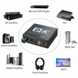 Dac Conversor Adaptador De Áudio Coaxial Digital Óptico Com Duas Vias