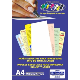 Papel Linho A4 180g Off Paper 50 Folhas (627610)