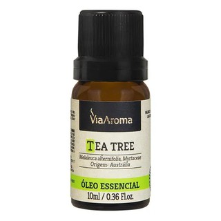 Oleo Essencial Aromaterapia de Tea Tree Melaleuca (Melaleuca Alternifolia) 100% Puro Natural Via Aroma Frasco 10ml