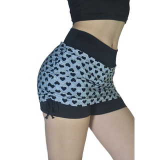 Shorts feminino Curto Estampas Variadas Colorido de Academia Fitness Short saia de academia / saia de verão (1)