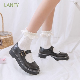 LANFY Soft Girls Pure Color Mesh Women Mid-tube Cotton Hosiery Lolita Socks/Multicolor (1)