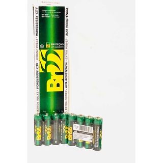 Kit 4 Pilhas AA Pequena Alta Resistência 1.5v BR55 Bateria Extra Power