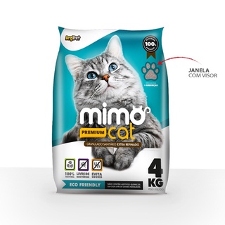 Areia Sanitaria Mimo Cat Premium 4kg Azul - Kit com 3 unid