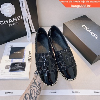 Chanel Spot ~ Chanelxclassic Palha Pescador Sapatos 2021 Novo Contador Síncrona Duplo C Logo Loafers Casual Baixos