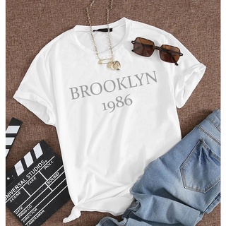 Camiseta feminina brooklyn 1986 serie shein branca academia