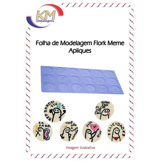Folha de modelagem Flork Meme Apliques - Porto Formas - páscoa, ovo de colher, tablete chocolate