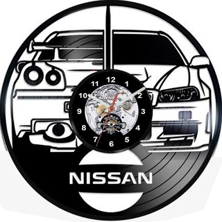 Relogio de parede Nissan GT-R feito em disco De Vinil - Relógio De Vinil Disco LP