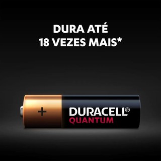 2 Pilha AA Duracell Quantum Alcalina Longa Duração Original (2)