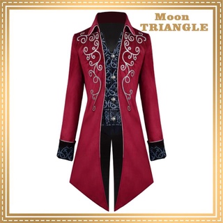 Male Medieval Tailcoat Steampunk Lapel Overcoat Trench Coat Jacket (5)
