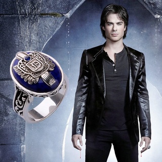 The Vampire Diaries Ring New Fashion Punk Blue Enamel Ring For Women Men Fashion Jewelry Accessories