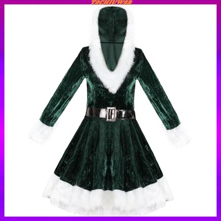 Miss Santa Suit Sweetie Outfits Hooded Dress Fancy Dress Dressing up Hoodie for Xmas Party (2)
