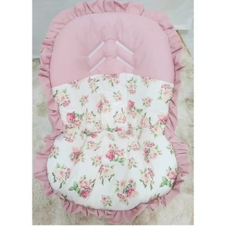 Capa P/ Bebê Conforto + Capota/ Protetor De Sol Floral Rosê (5)