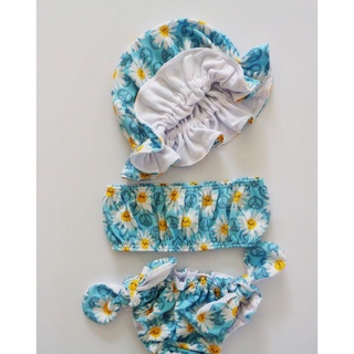Biquini infantil para bebê com chapéu em malha (6)