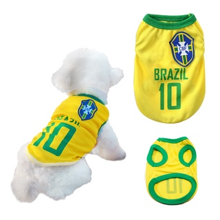 Camiseta Camisa do Brasil para Cachorro Gato Roupa Pet Seleção Brasileira Copa