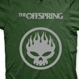 Camiseta The Offspring Musgo e Cinza em Silk 100% Algodão