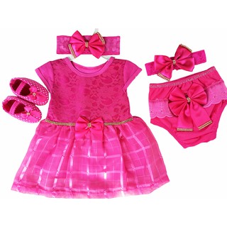 Vestido Para Bebê Renda Kit 5 Pçs Infantil (2)
